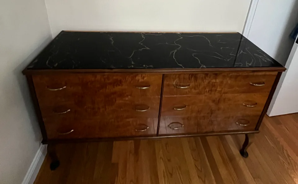 Wooden Dresser with Glass Marble Top image indicator(2)