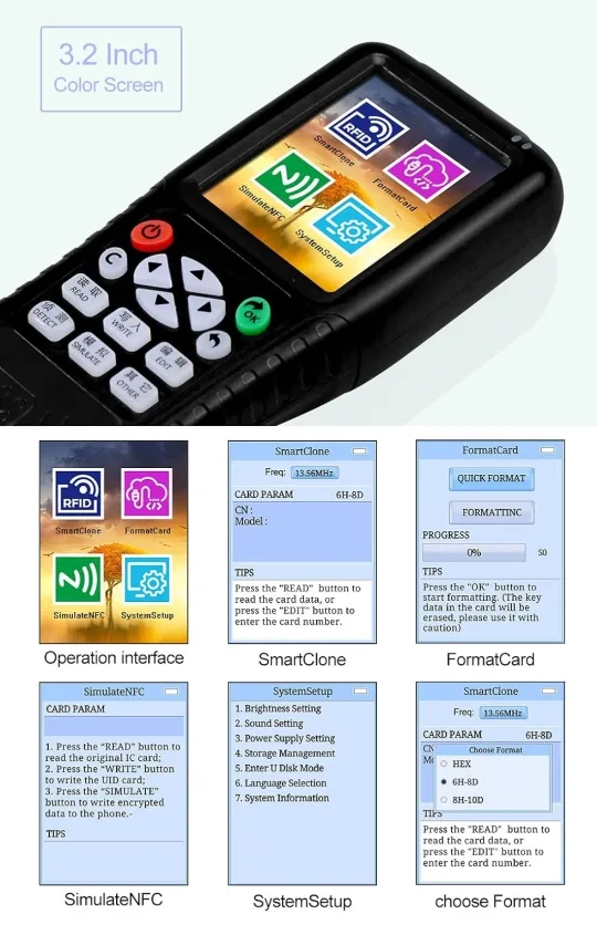 iCopy Advanced RFID Smart Card Testing Tool – WiFi/USB, LCD image indicator(7)