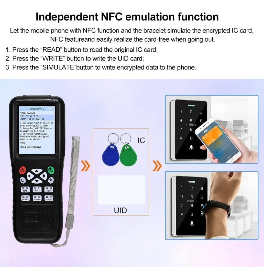 iCopy Advanced RFID Smart Card Testing Tool – WiFi/USB, LCD image indicator(8)