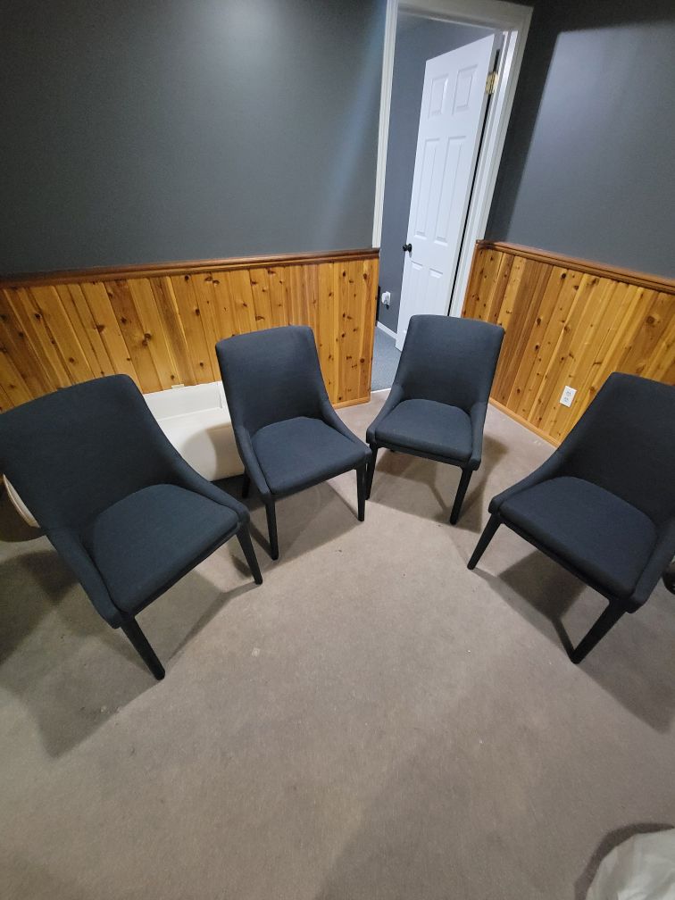 Set of 4 Dark Blue Dining Chairs - photo 2