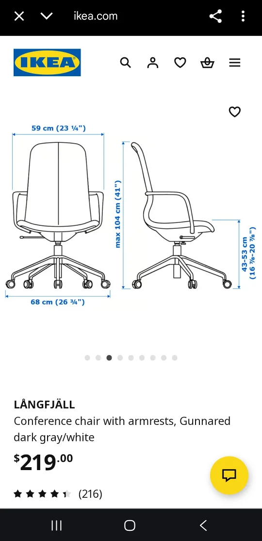 IKEA LÅNGFJÄLL Office Chair - Great Condition! image indicator(7)