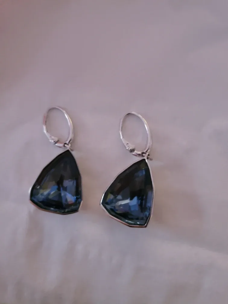 Swarovski Blue Crystal Drop Earrings thumbnail