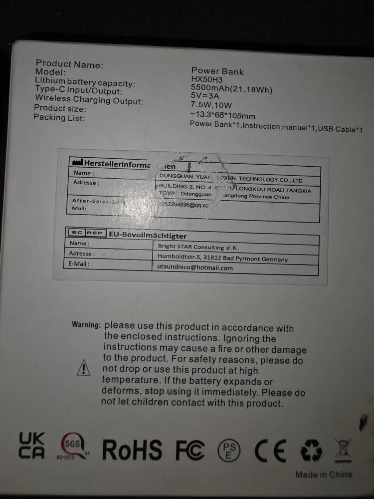 Power Bank HX50H3 - Wireless Charging image indicator(2)