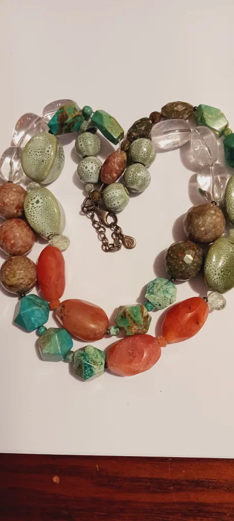 BARSE 925 SIGNED STERLING SILVER MULTI GEMSTONES NECKLACE thumbnail