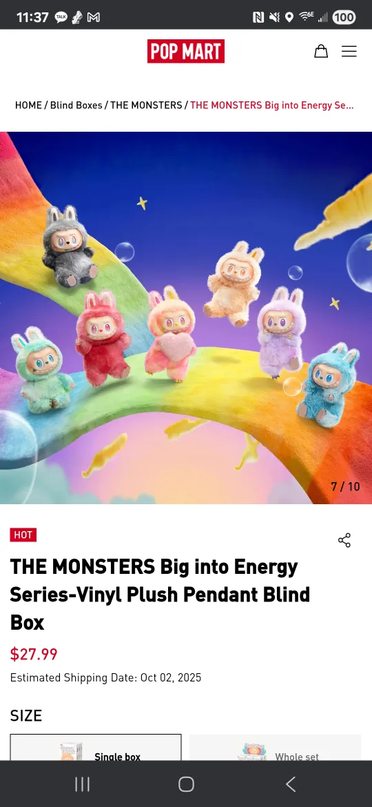 POP MART THE MONSTERS Big Into Energy Series Blind Box thumbnail