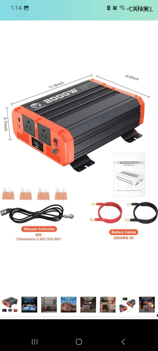 Topbull 2000W Pure Sine Wave Power Inverter - New image indicator(5)