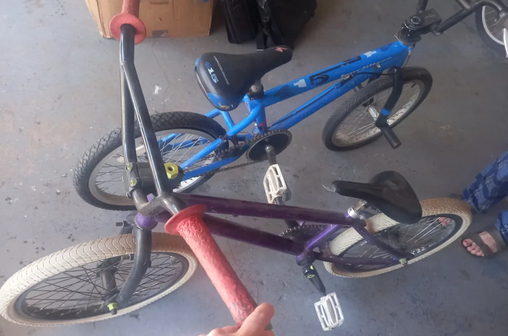Two BMX Bikes - Purple and Blue image indicator(2)