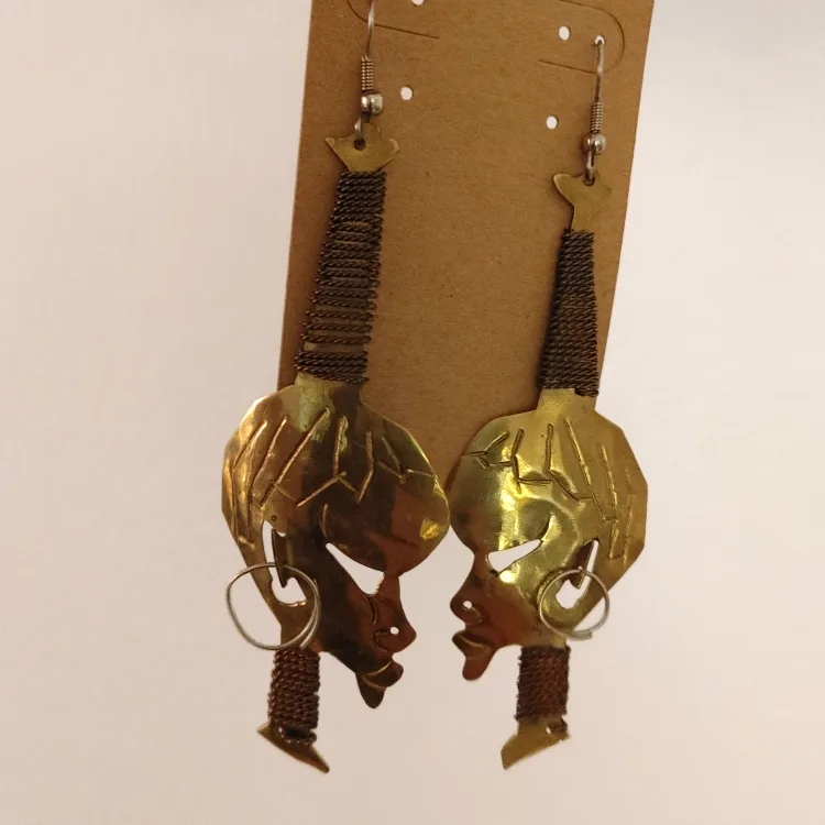 Unique Face Design Dangle Earrings image indicator(2)