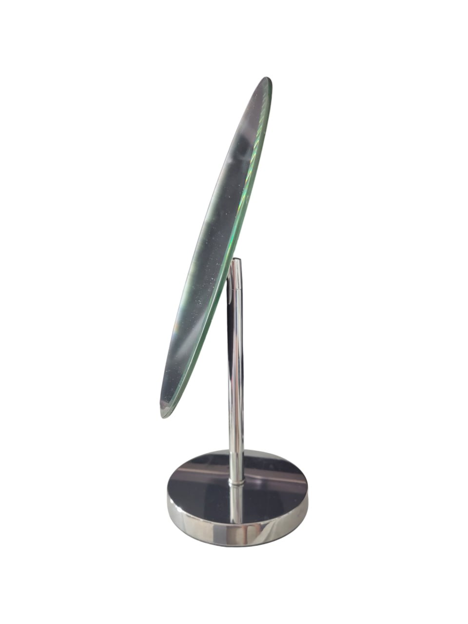 Chrome Oval Makeup Mirror with Adjustable Angle & Base - Vanity - photo 2