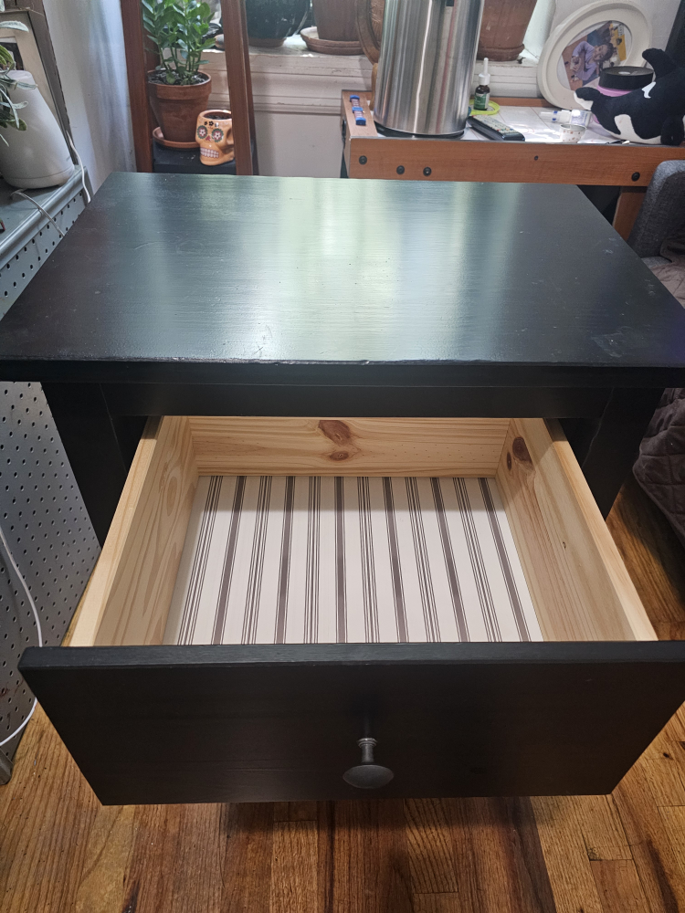 Black 2-Drawer Nightstand - photo 2