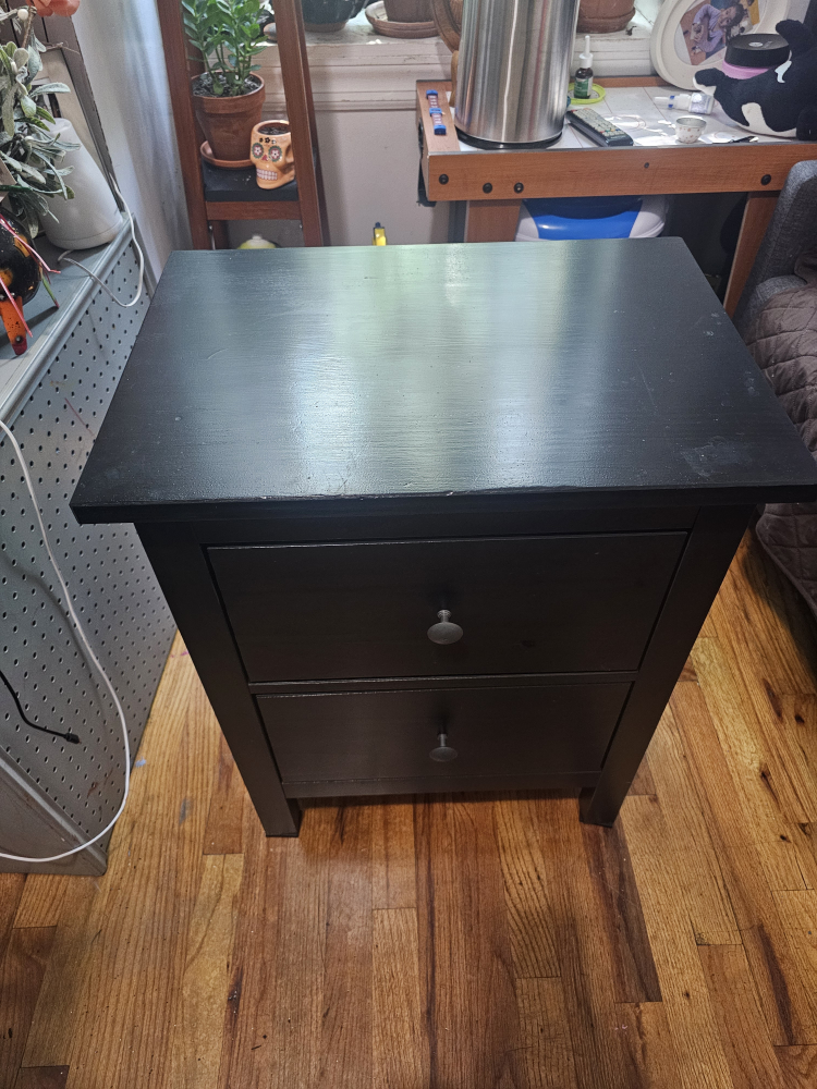 Black 2-Drawer Nightstand - photo 3