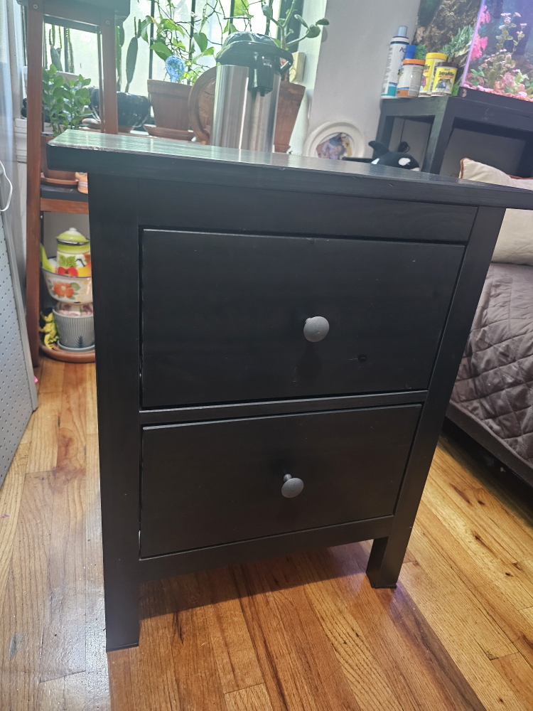 Black 2-Drawer Nightstand - photo 4