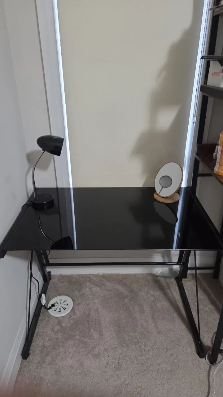 Black Glass Top Desk thumbnail