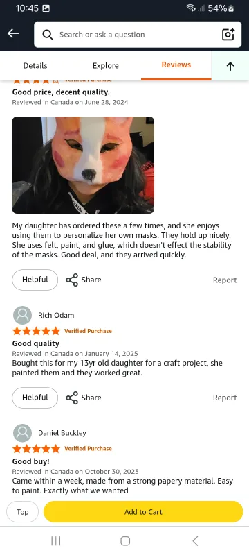 NEW!  DIY White Fox Mask - Cosplay, Halloween (5 pack) image indicator(5)