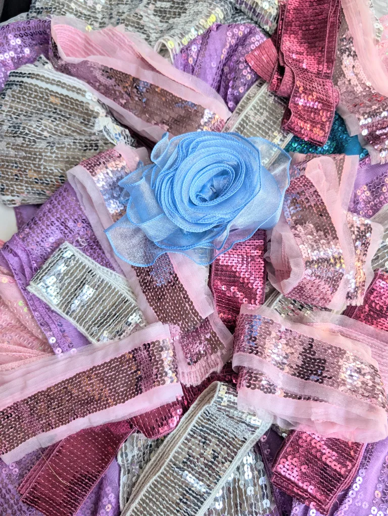 Sequin fabric lot 30 + pieces, New thumbnail