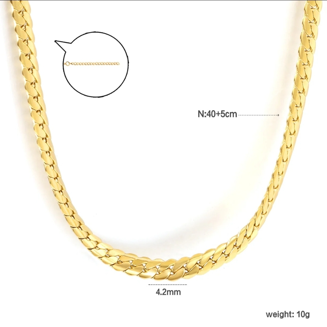 18k Gold plated Chain Necklace 40+5cm - photo 2