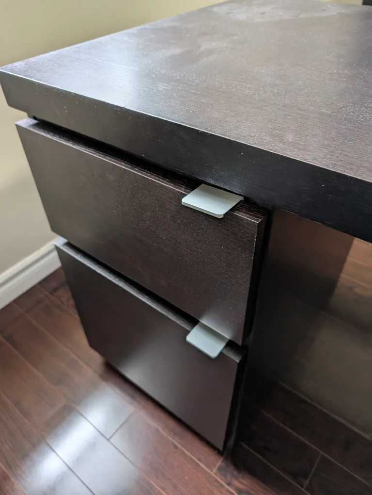 Malm Desk with Drawers - Black-Brown image indicator(3)
