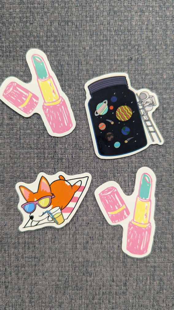 Sticker set - Space jar, fox, lipsticks
