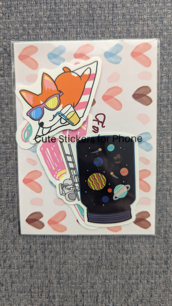 Sticker set - Space jar, fox, lipsticks - photo 2