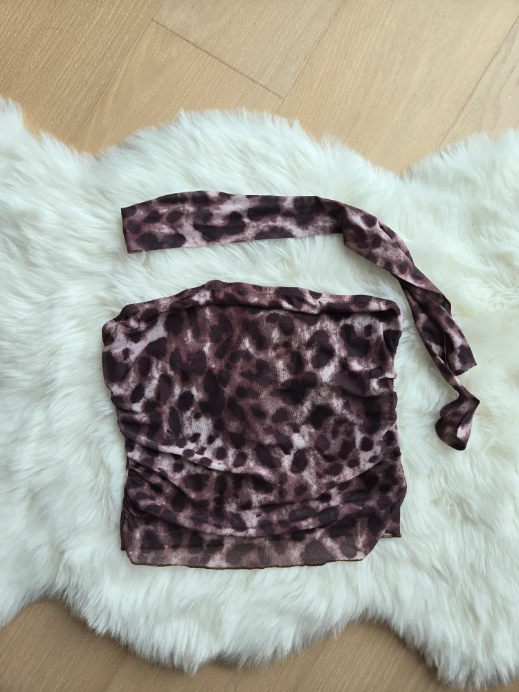 Leopard Print Tube Top with neck scarf thumbnail