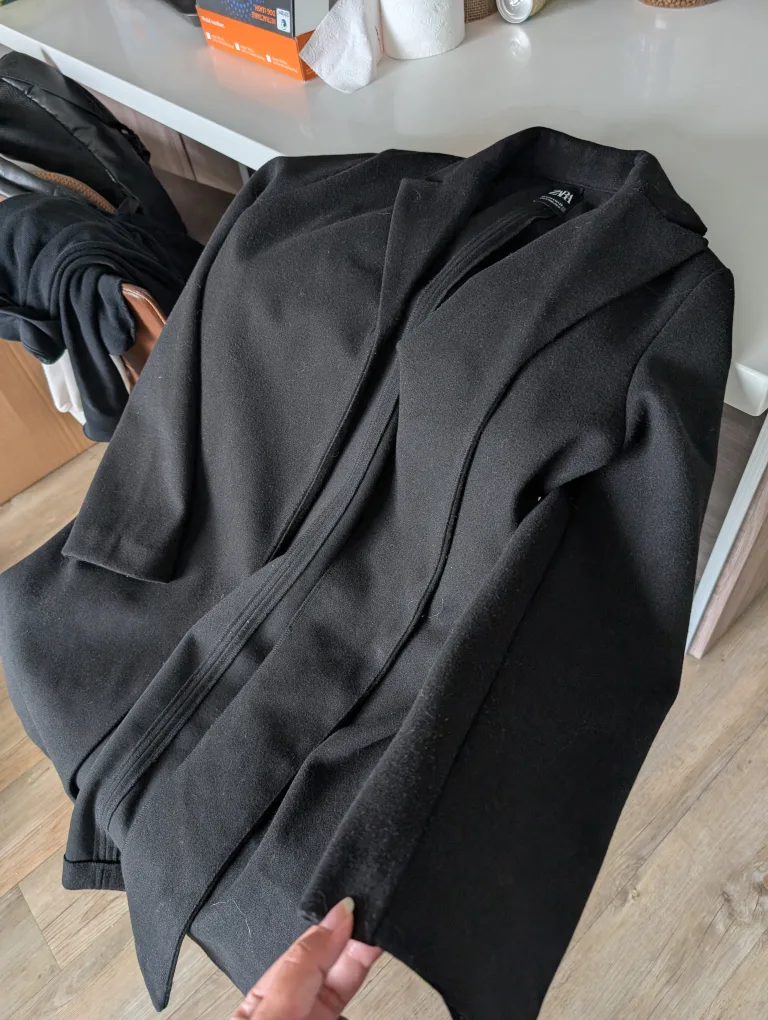 Zara Long Black Coat image indicator(3)