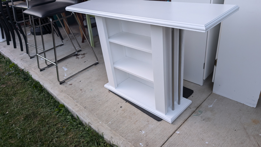 White Bar Table with Shelves can be Tv stand - photo 3