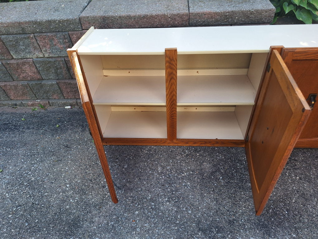 Oak  Kitchen Cabinet with Doors and Shelves - photo 5