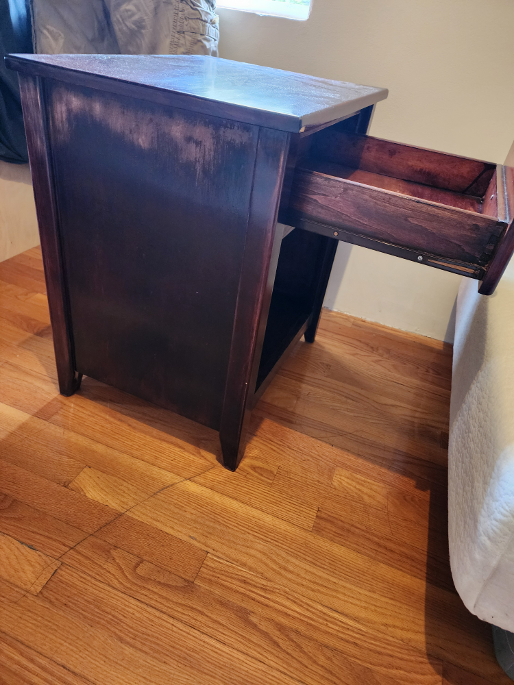 Wooden Nightstand with Drawer - photo 4