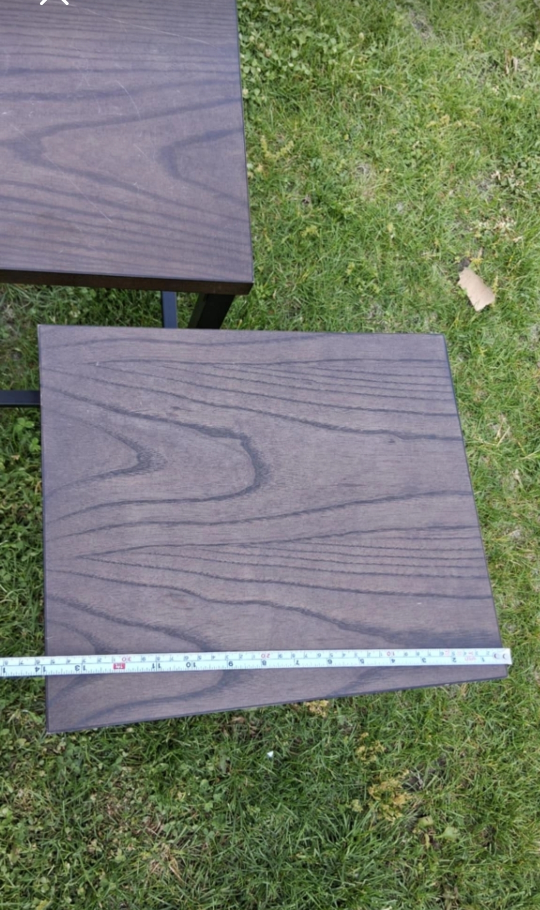 Two Brown & Black Side Tables - photo 5