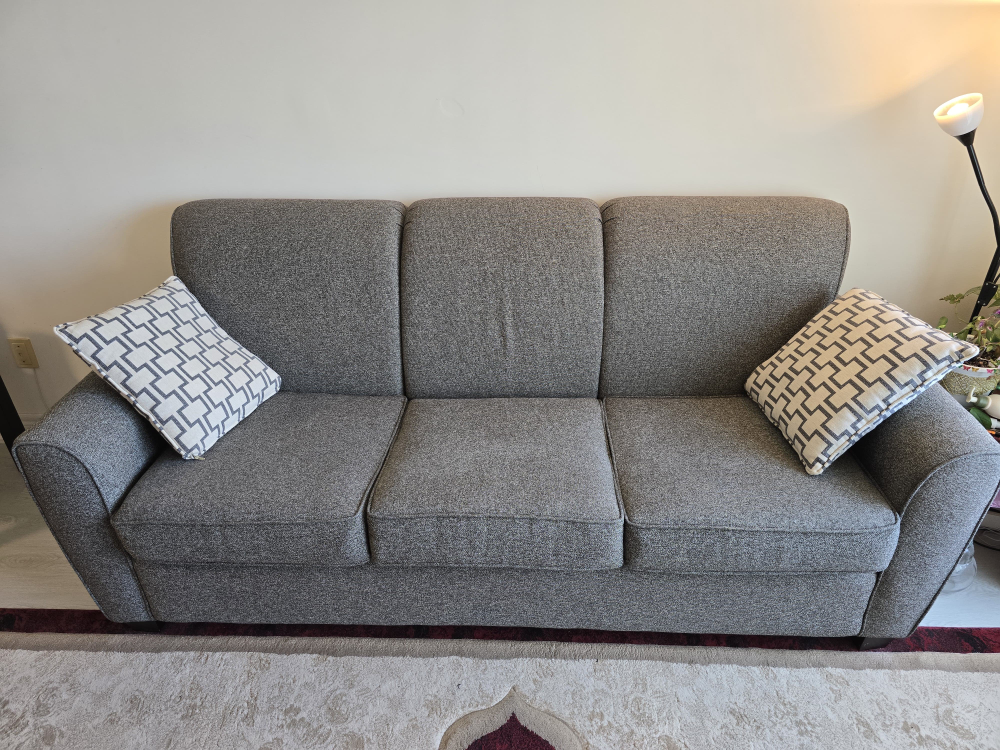 Grey Three-Seat Sofa