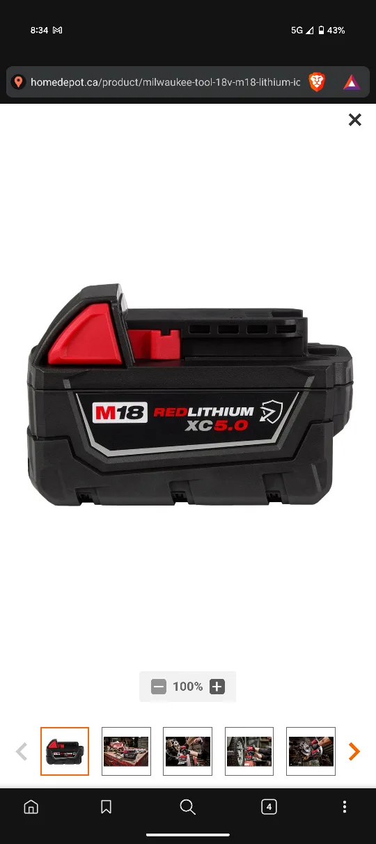 Milwaukee M18 Cordless Impact Wrench thumbnail
