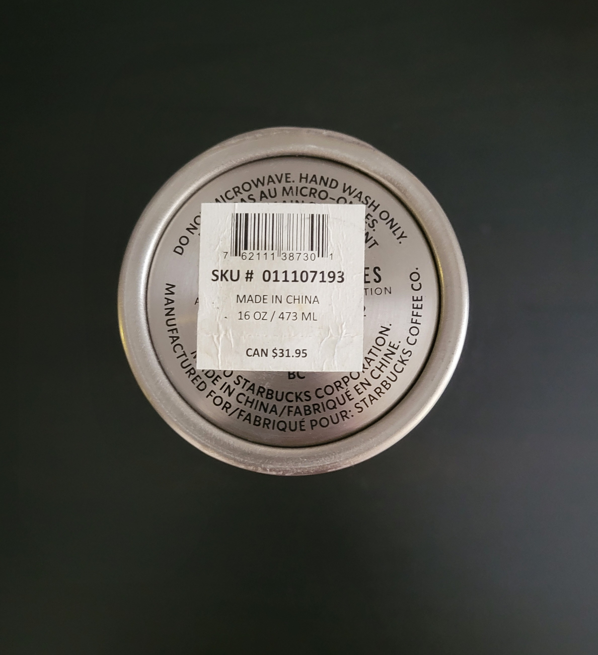 Starbucks Canada 16oz Stainless Steel Tumbler - photo 2