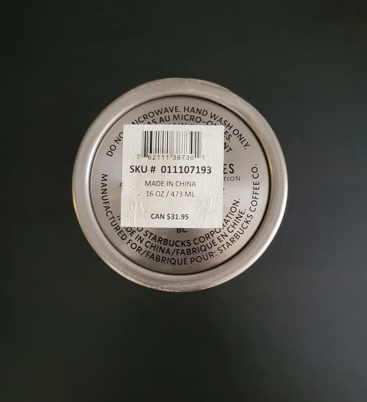 Starbucks Canada 16oz Stainless Steel Tumbler image indicator(2)