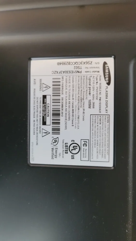 Samsung PN51E530A3F 51" Plasma TV