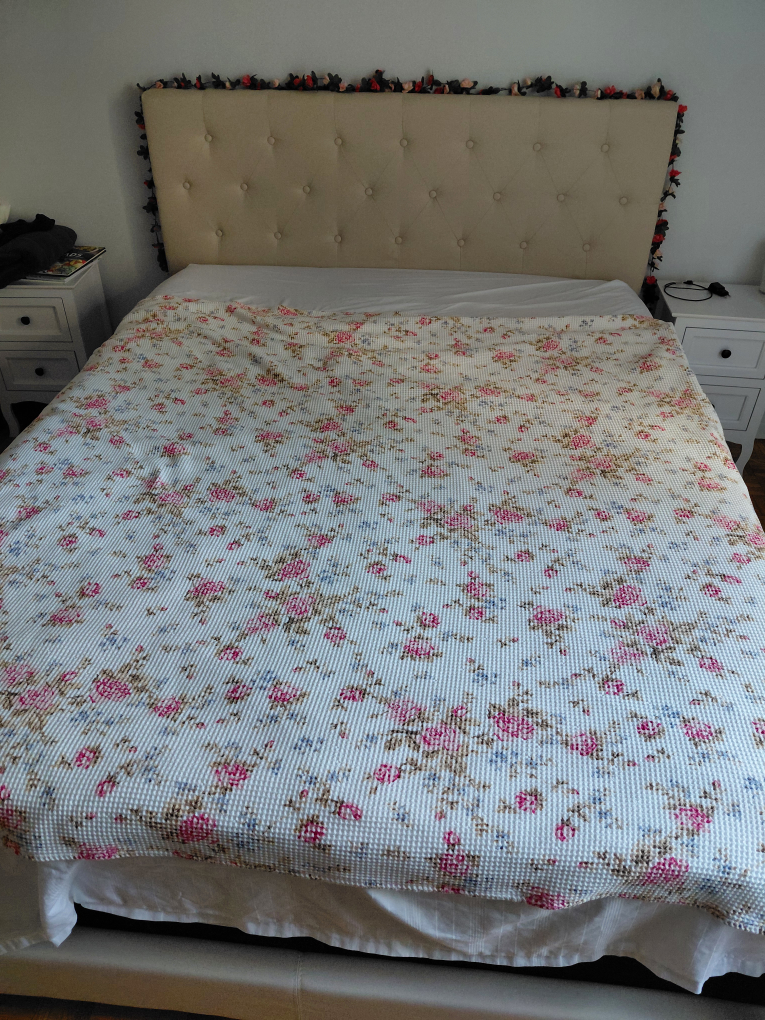Beige Queen Bed frame + spring box