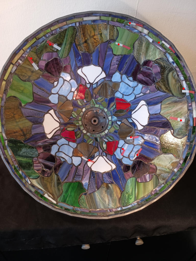 Tiffany Style Stained Glass Lamp Shade - Read Description - photo 3