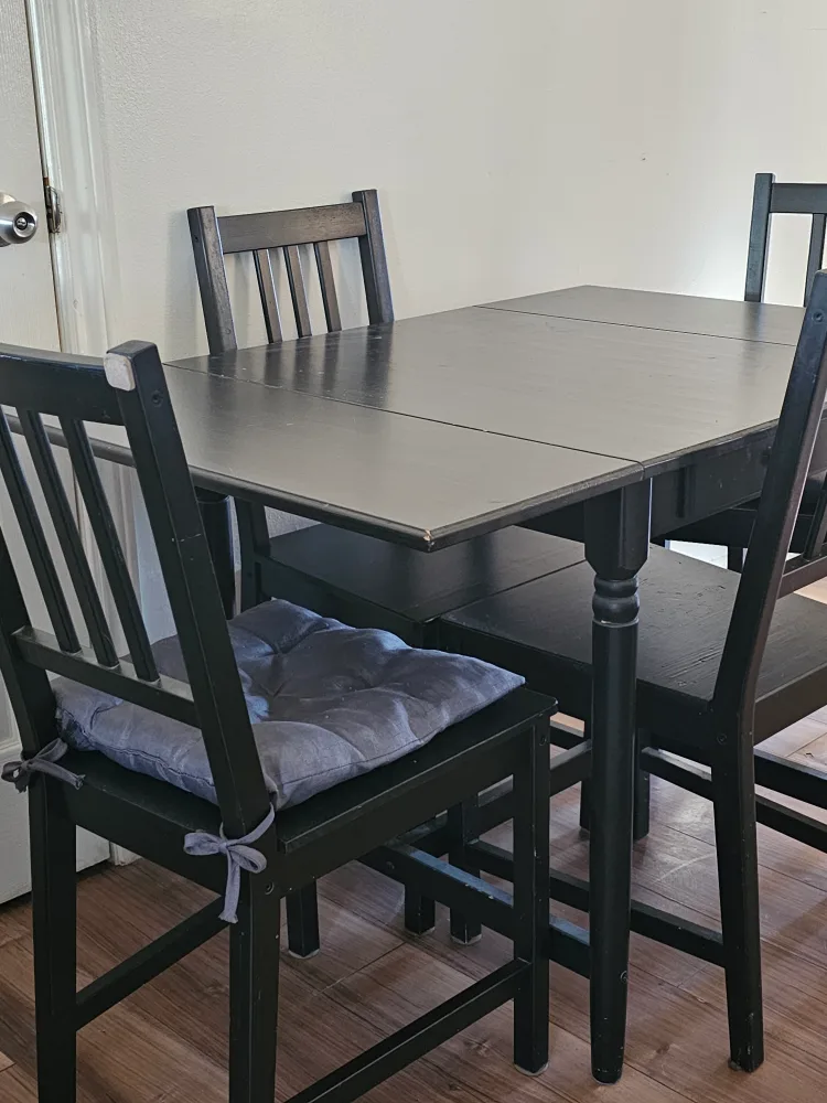 Black Dining Table with Four Chairs image indicator(2)