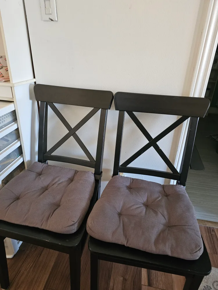 Black Dining Table with Four Chairs image indicator(4)