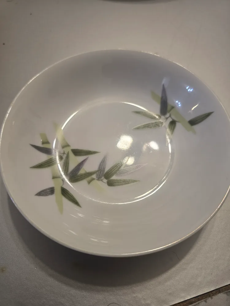 White Bowl with Bamboo Design thumbnail
