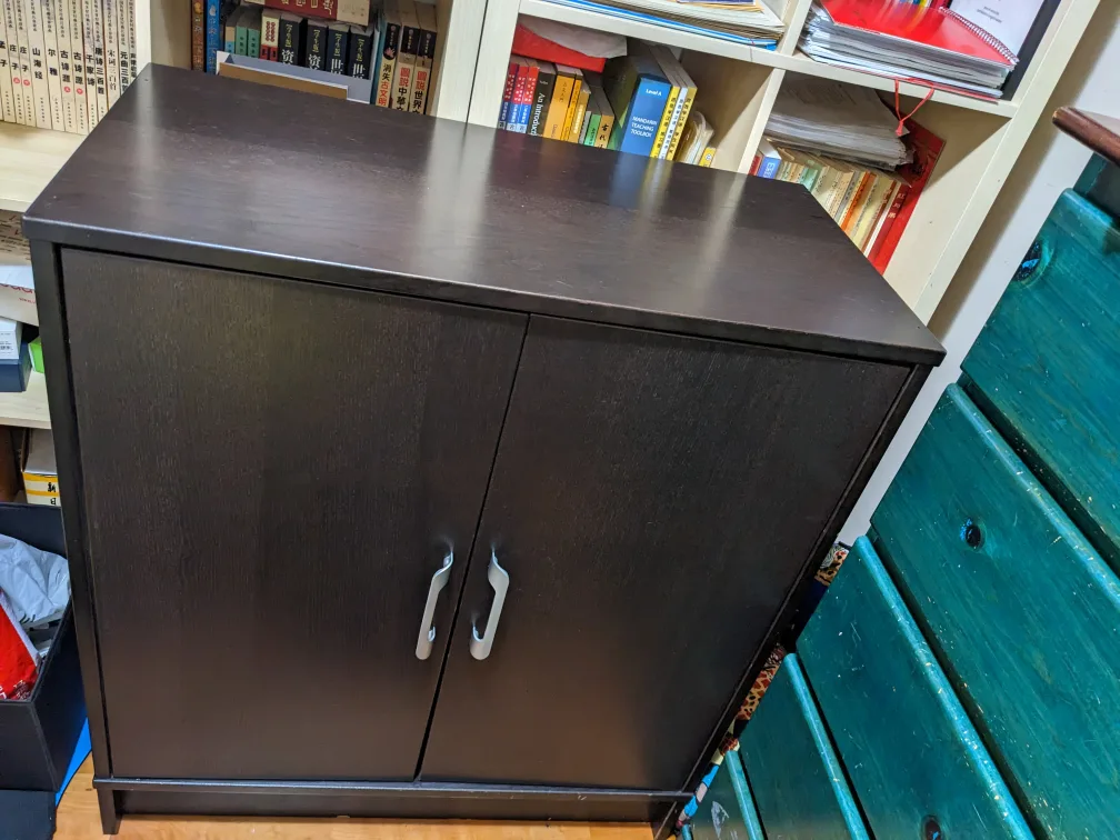 Dark brown wooden cupboard💚 thumbnail