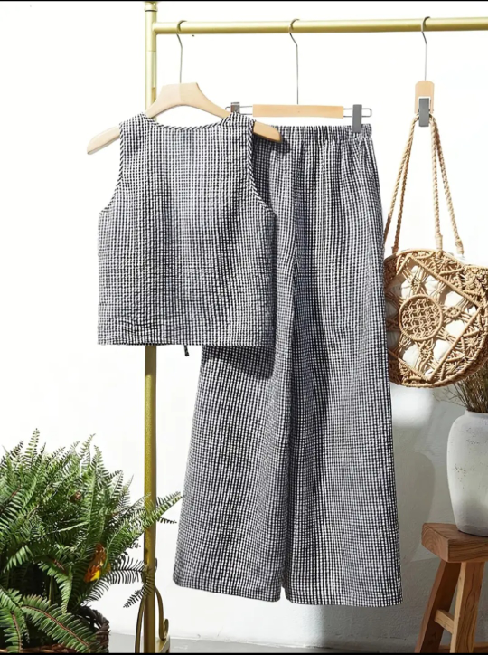 Plaid Two-Piece Set - Size M - photo 2