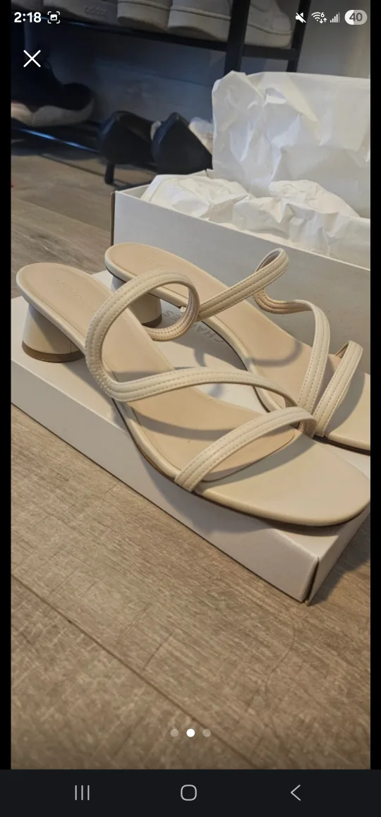 Charles & Keith new Cream Heeled Sandals image indicator(2)