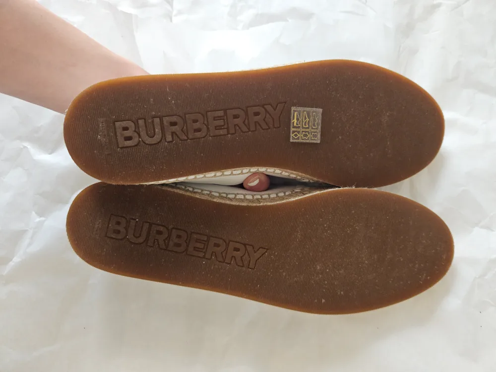 Burberry White Leather Espadrilles Size 9 image indicator(4)