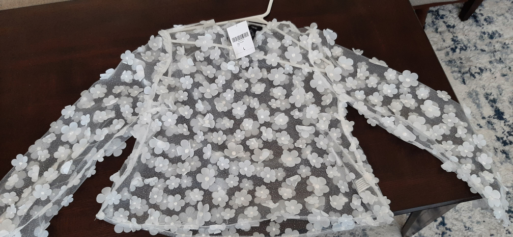 Forever 21 White Floral Top - Size L - New - photo 2