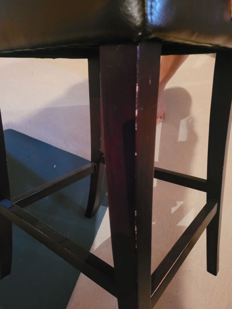 2 Black Leather Bar Stools - photo 4