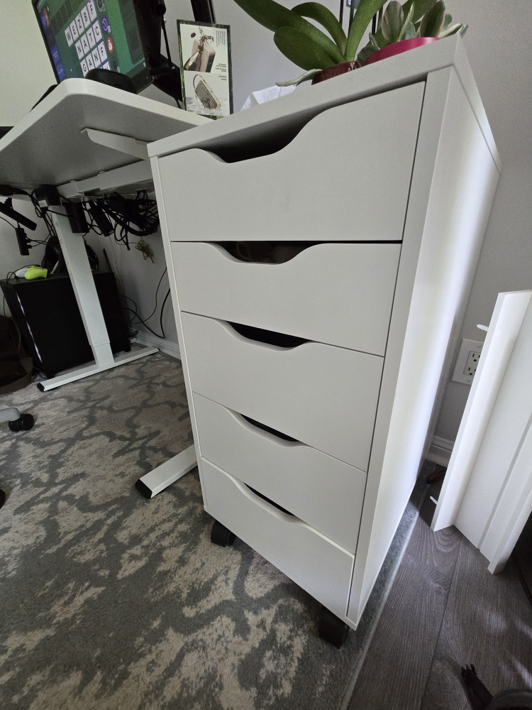 Ikea Alex White 5 Drawer Unit with Wheels - photo 2