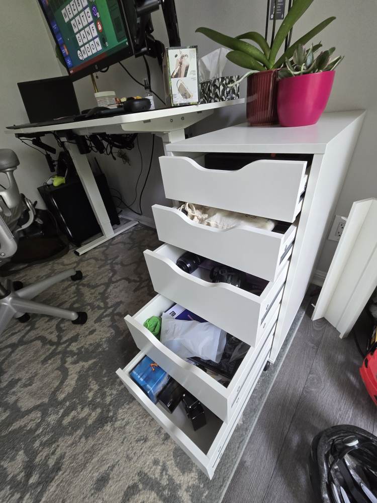 Ikea Alex White 5 Drawer Unit with Wheels - photo 3