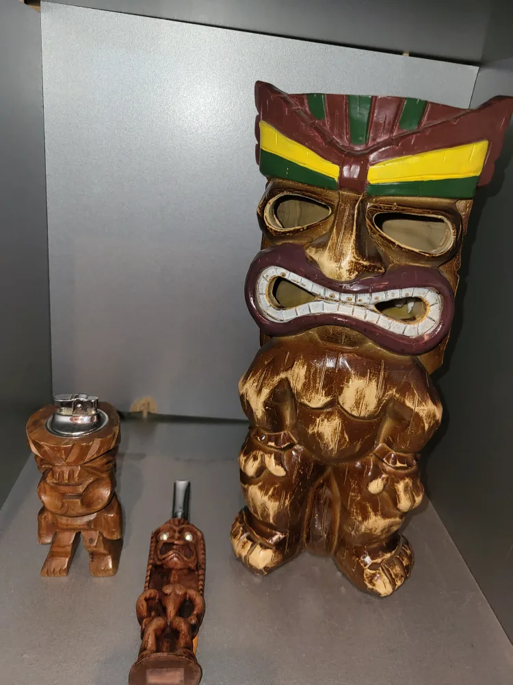 Vintage Tiki Statue, bottle opener & lighter - Aloha from Hawaii thumbnail