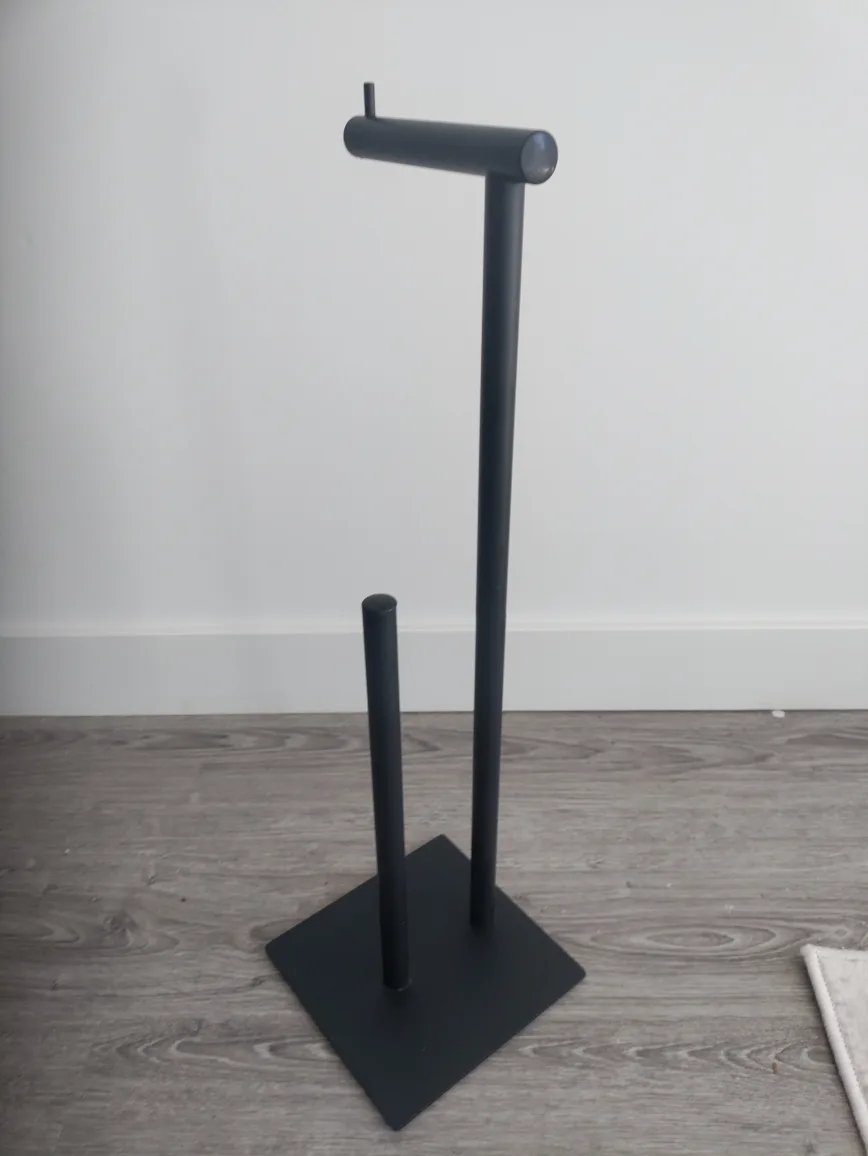 Black Metal Toilet Paper Holder Stand image indicator(2)