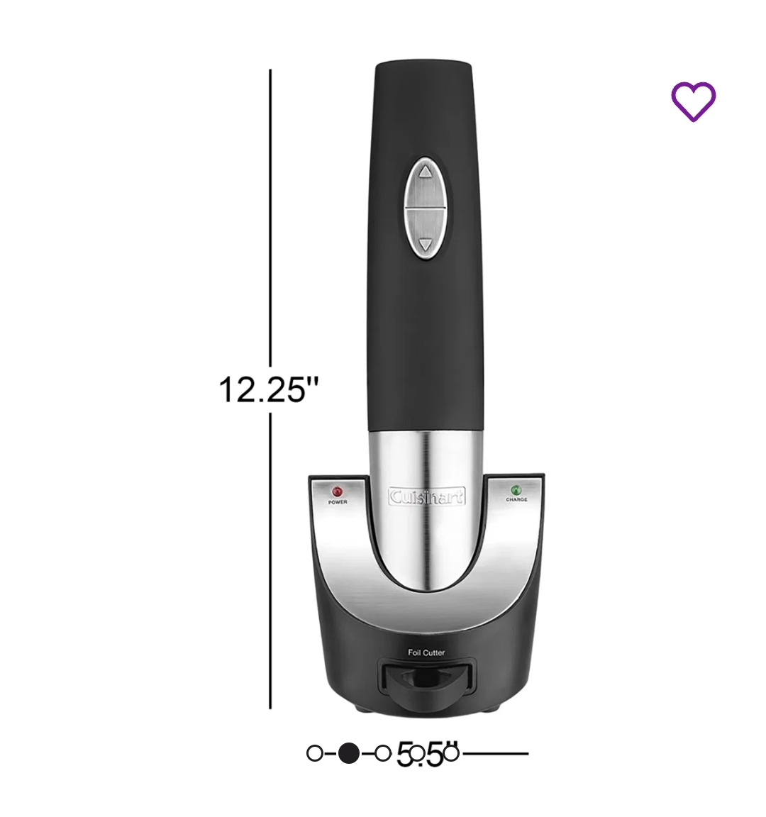 Cuisinart - Cordless Wine Opener - Black & Silver - BRAND NEW! - photo 4